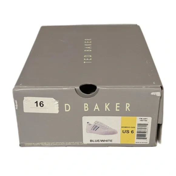 Ted Baker White Sneakers with Blue Stripes - Picture 9 of 9